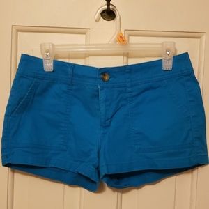 Bright blue shorts